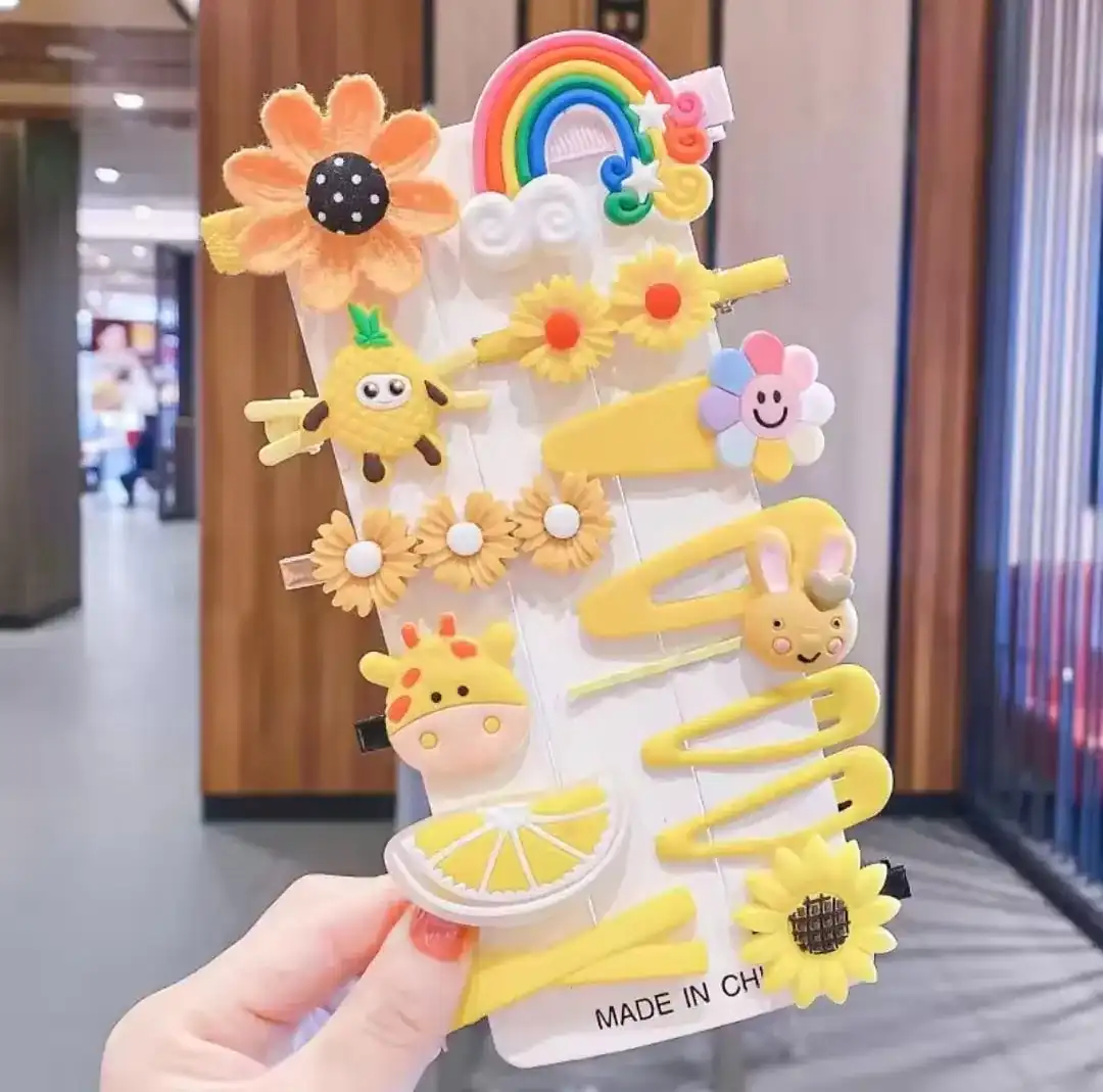 14Pcs/Set Cartoon Butterfly Rainbow Hairpin